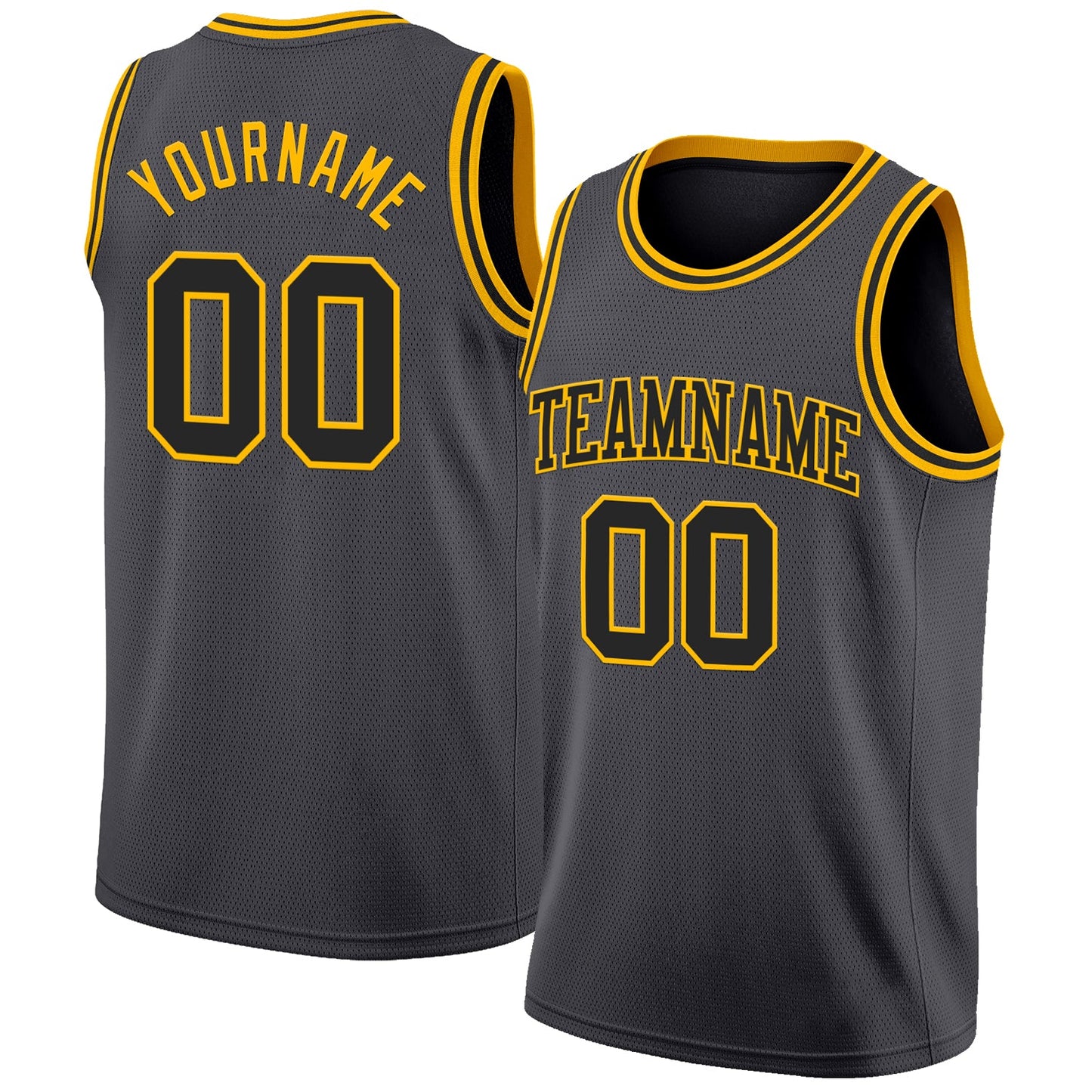 Custom Steel Gray Black-Gold Authentic Basketball Jersey - Sky-Custom