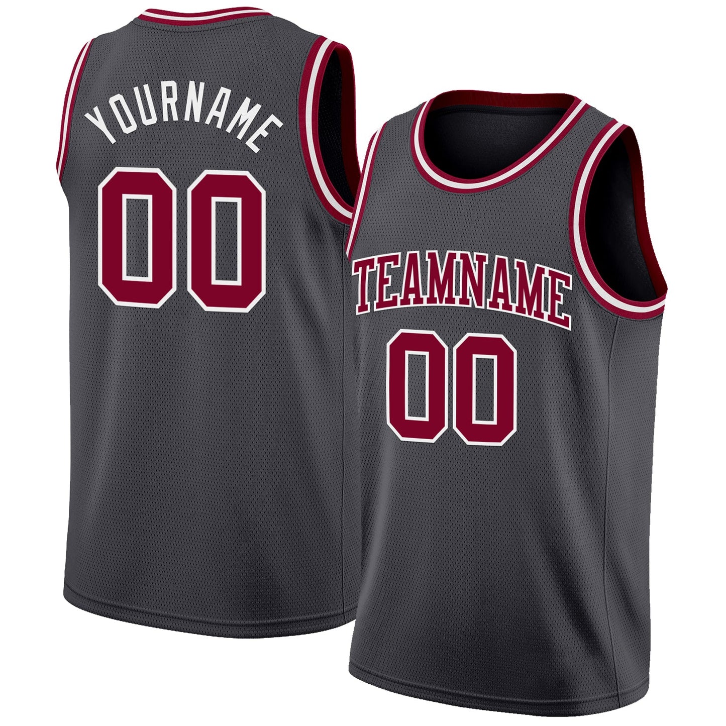 Custom Steel Gray Maroon-White Authentic Basketball Jersey - Sky-Custom