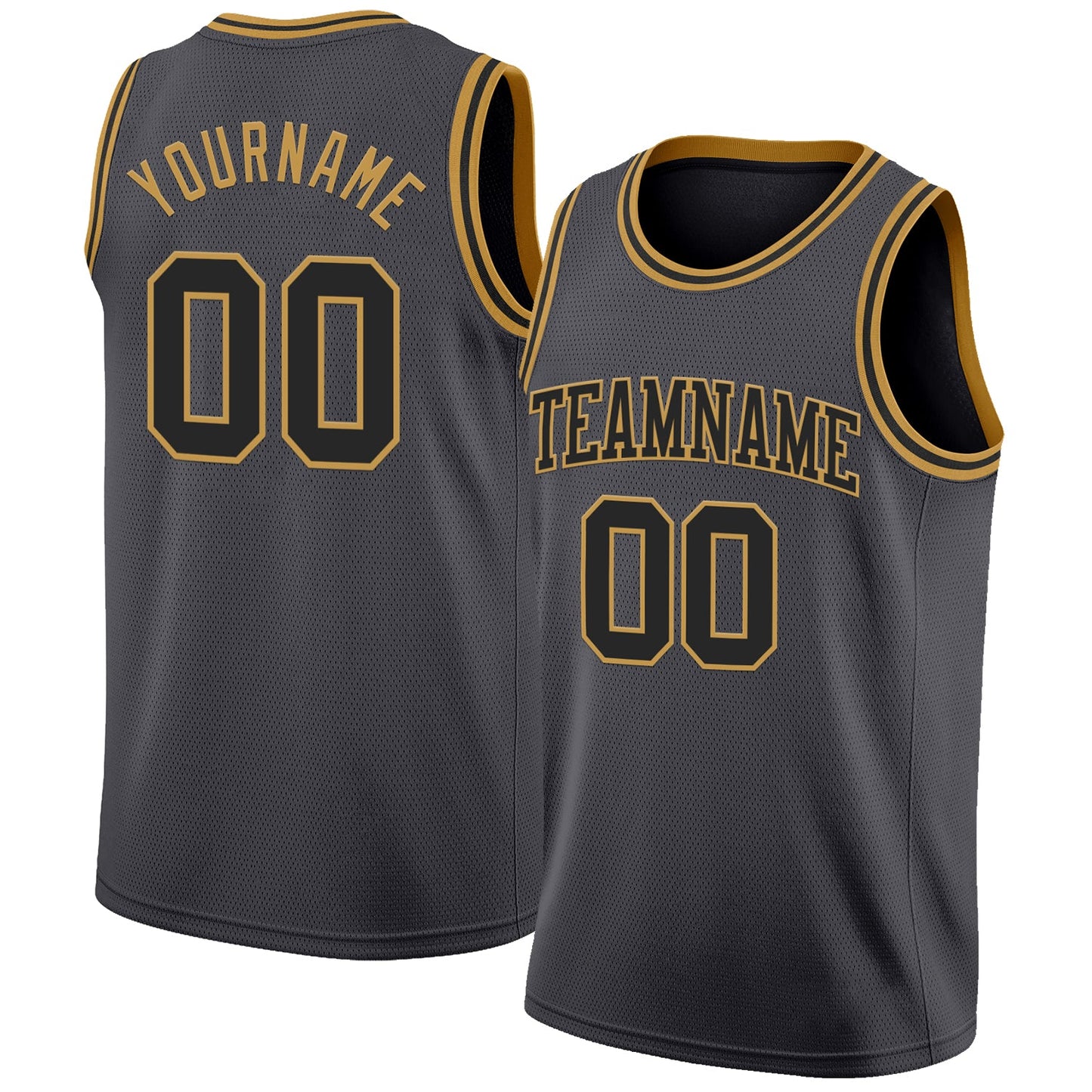 Custom Steel Gray Black-Old Gold Authentic Basketball Jersey - Sky-Custom