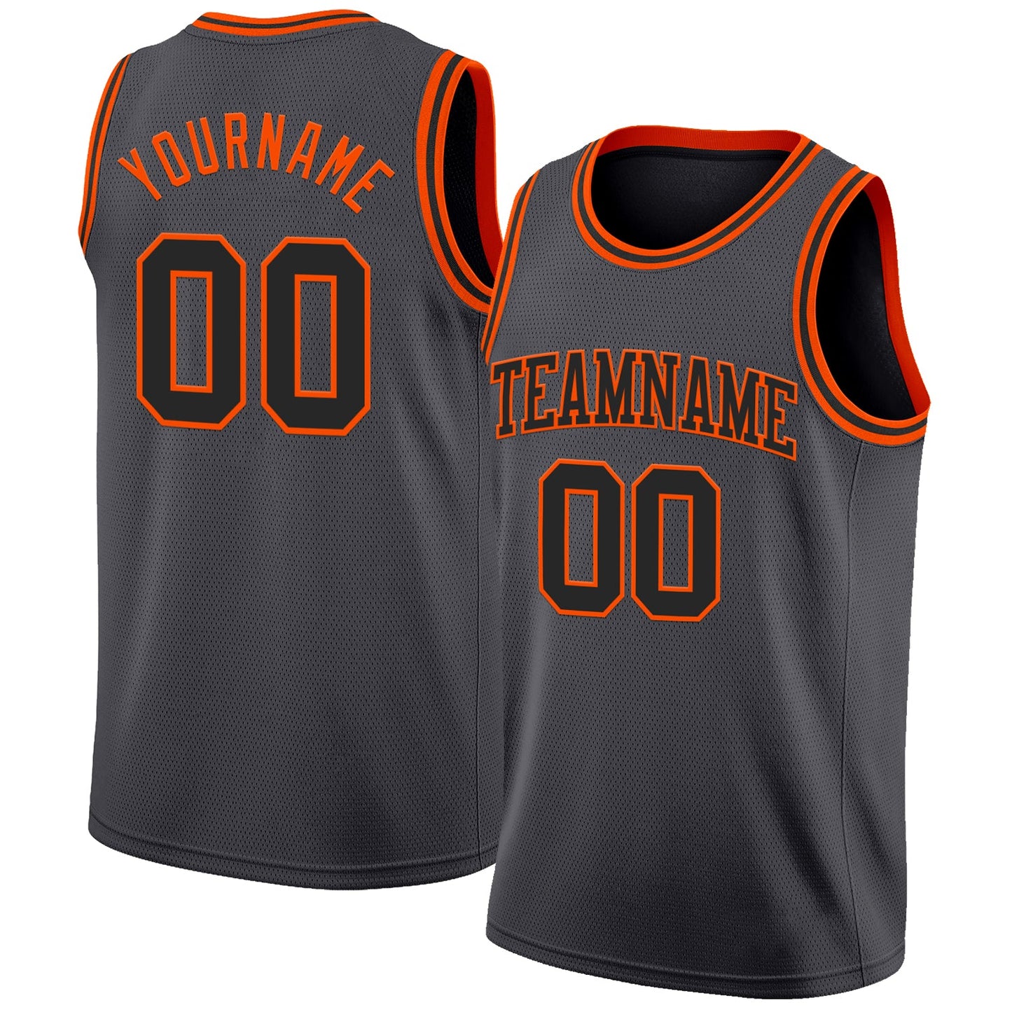 Custom Steel Gray Black-Orange Authentic Basketball Jersey - Sky-Custom