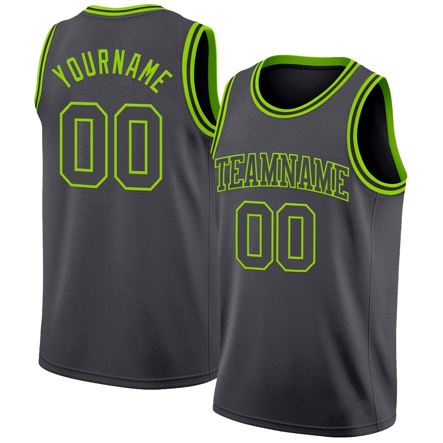Custom Steel Gray Neon Green Authentic Basketball Jersey - Sky-Custom