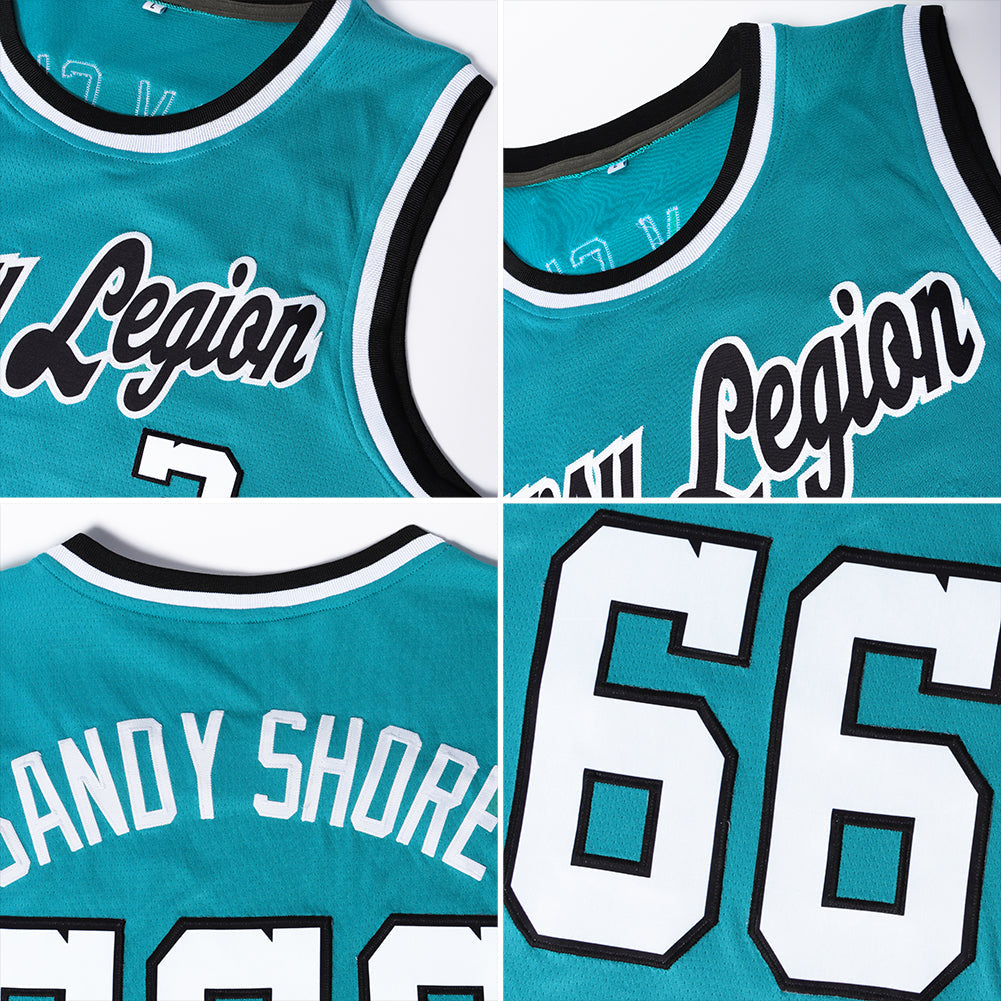 Custom Teal Purple-White Authentic Throwback Basketball Jersey - Sky-Custom