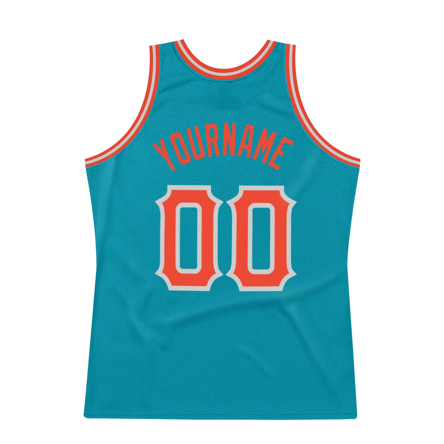 Custom Teal Orange-Gray Authentic Throwback Basketball Jersey - Sky-Custom