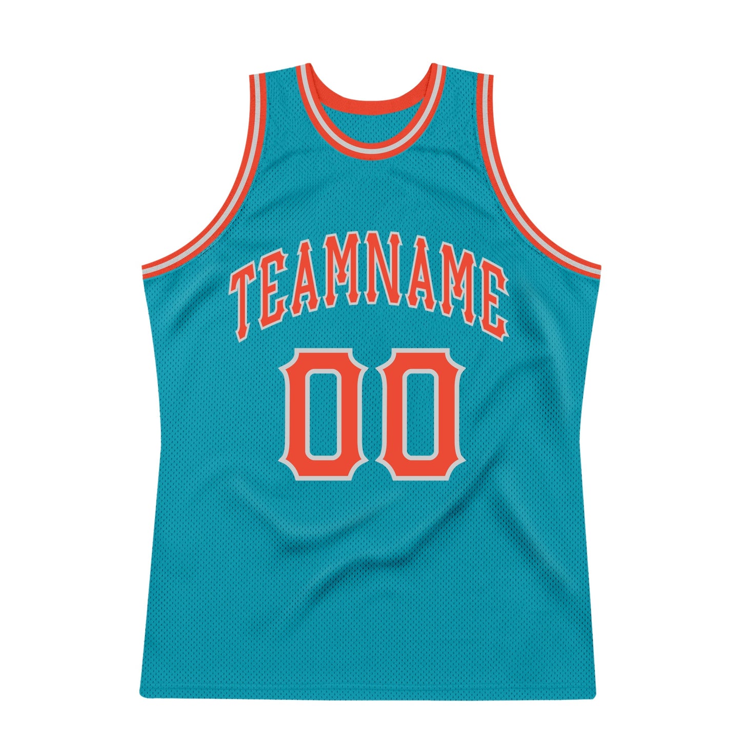 Custom Teal Orange-Gray Authentic Throwback Basketball Jersey - Sky-Custom