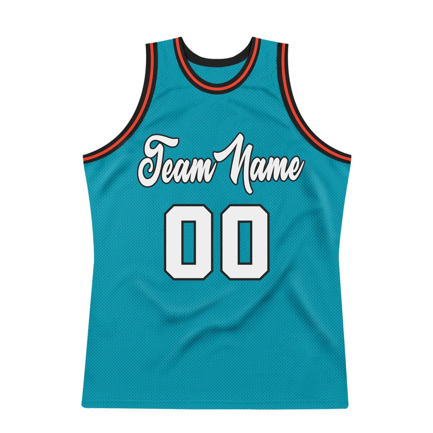 Custom Teal White-Orange Authentic Throwback Basketball Jersey - Sky-Custom