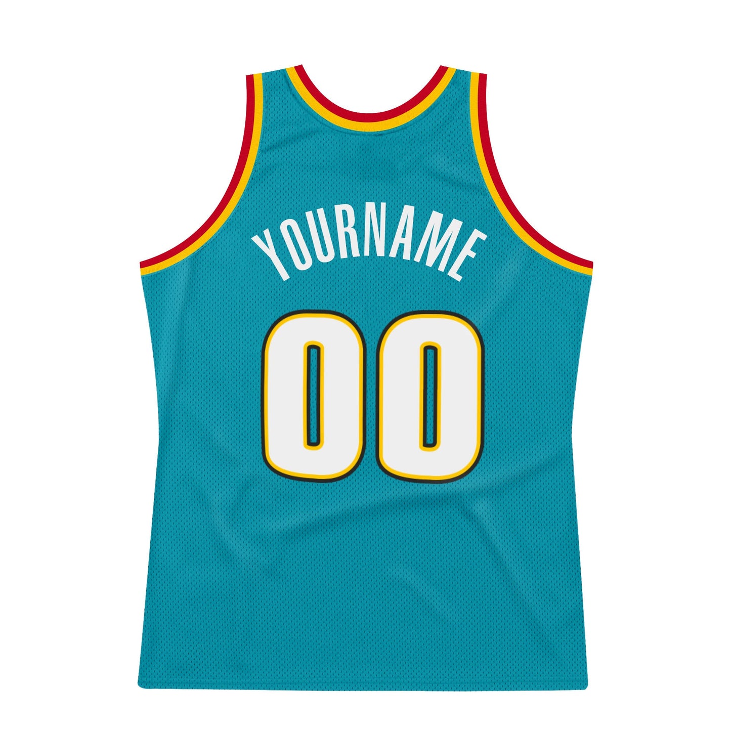 Custom Teal White-Gold Authentic Throwback Basketball Jersey - Sky-Custom