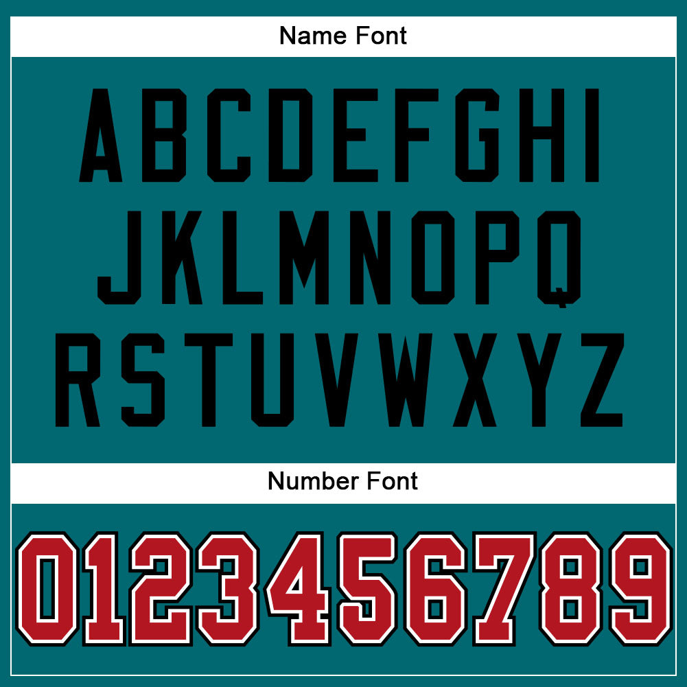 Custom Teal Red-Black Mesh Authentic Football Jersey - Sky-Custom