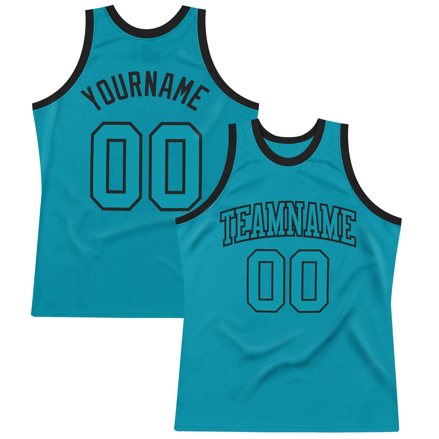 Custom Teal Teal-Black Authentic Throwback Basketball Jersey - Sky-Custom