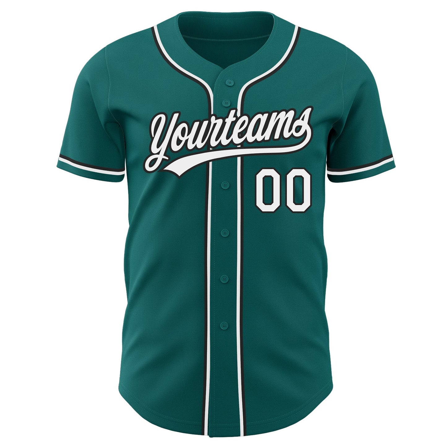 Custom Teal White-Black Authentic Baseball Jersey - Sky-Custom