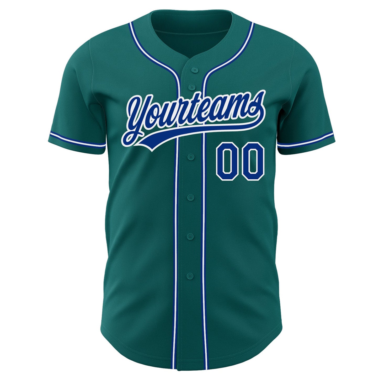 Custom Teal Royal-White Authentic Baseball Jersey - Sky-Custom