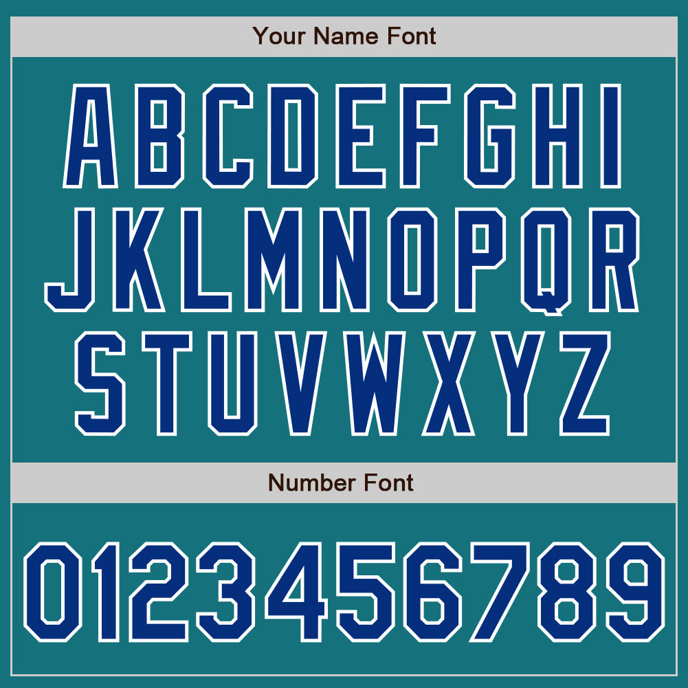 Custom Teal Royal-White Authentic Baseball Jersey - Sky-Custom