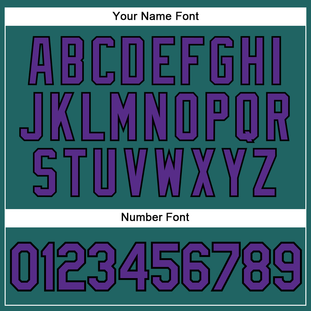 Custom Teal Purple Pinstripe Black Authentic Baseball Jersey - Sky-Custom