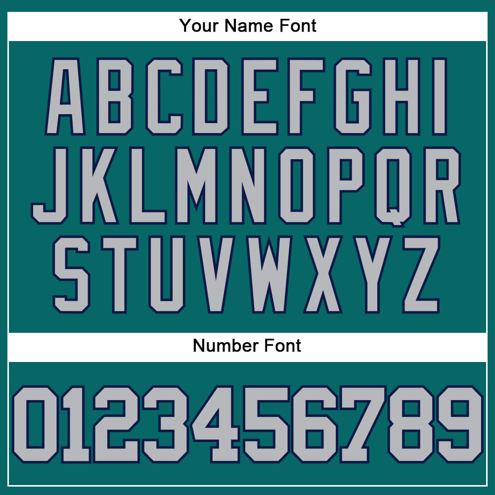 Custom Teal Gray-Navy Authentic Baseball Jersey - Sky-Custom
