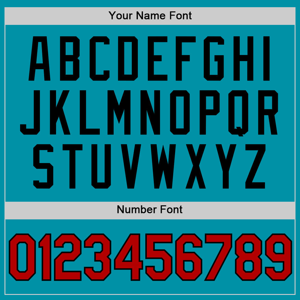 Custom Teal Red-Black Authentic Throwback Baseball Jersey - Sky-Custom