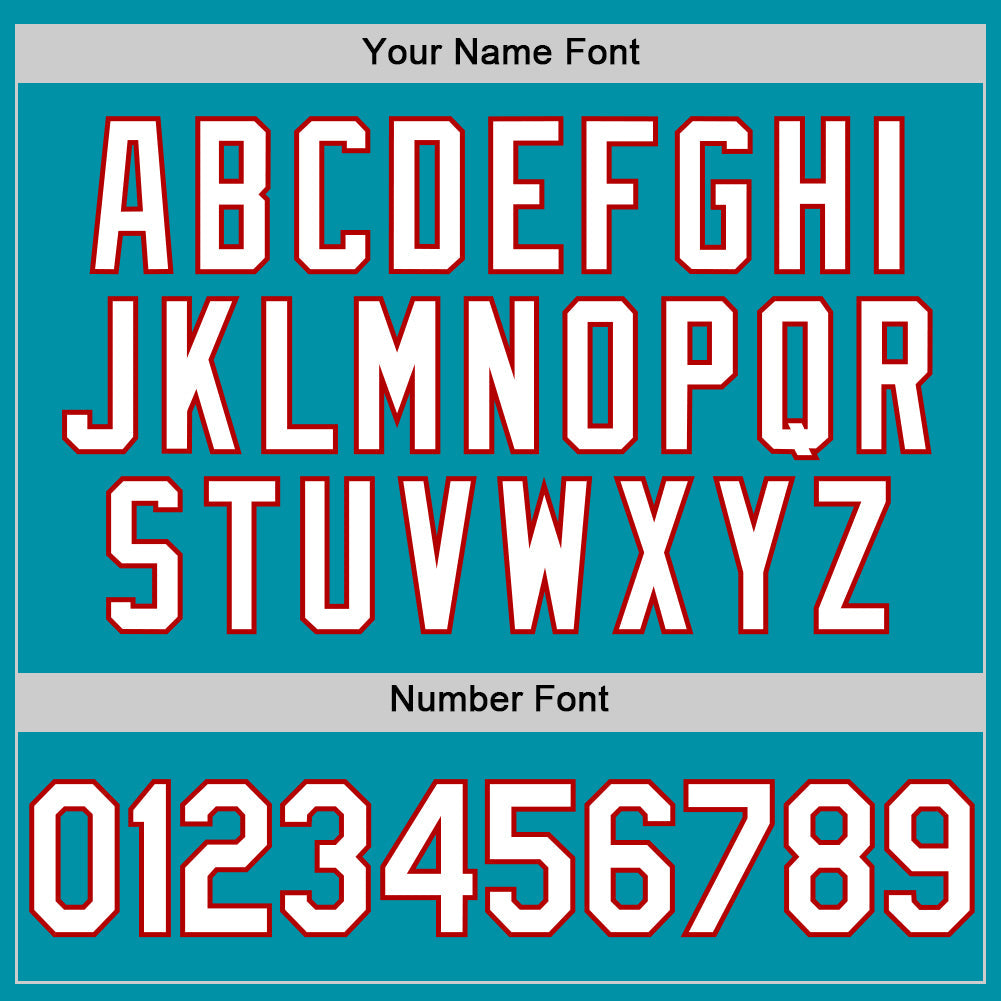 Custom Teal White-Red Authentic Throwback Baseball Jersey - Sky-Custom