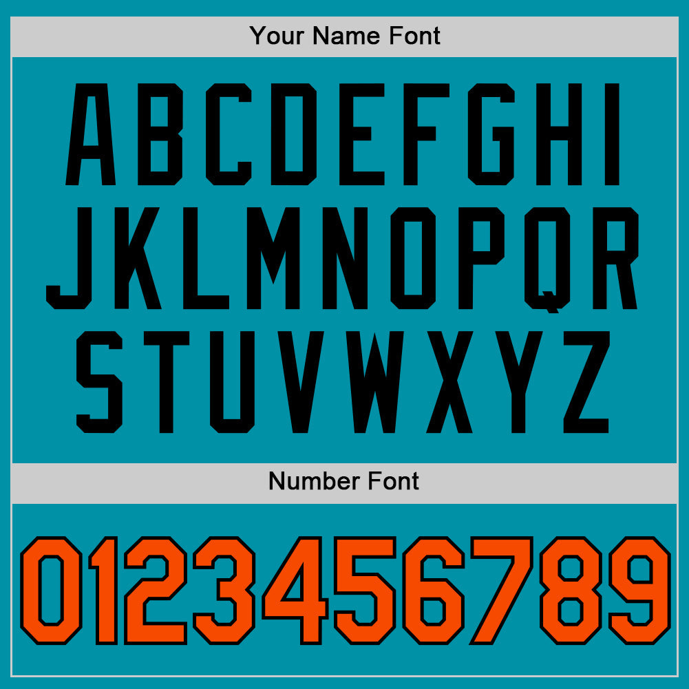 Custom Teal Orange-Black Authentic Throwback Baseball Jersey - Sky-Custom