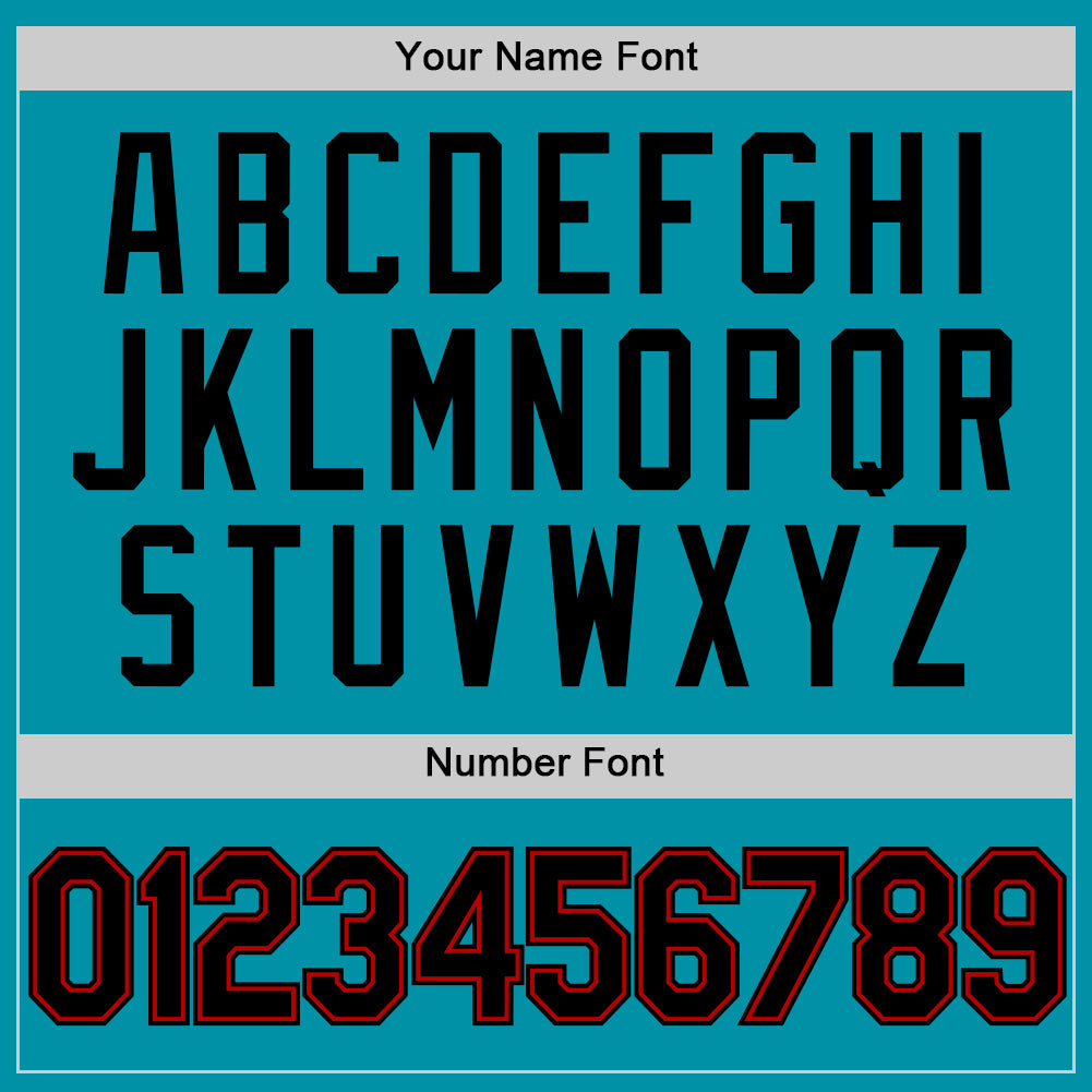 Custom Teal Black-Red Authentic Throwback Baseball Jersey - Sky-Custom