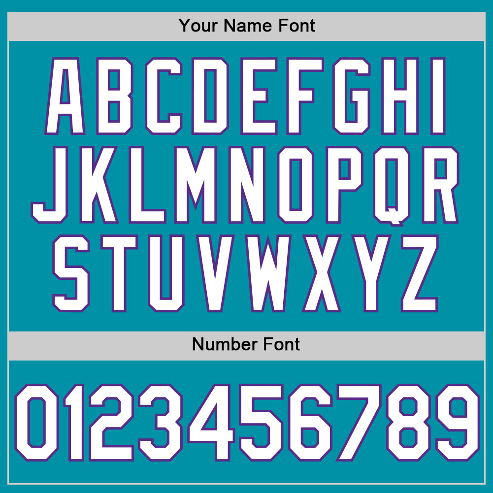 Custom Teal White-Purple Authentic Throwback Baseball Jersey - Sky-Custom