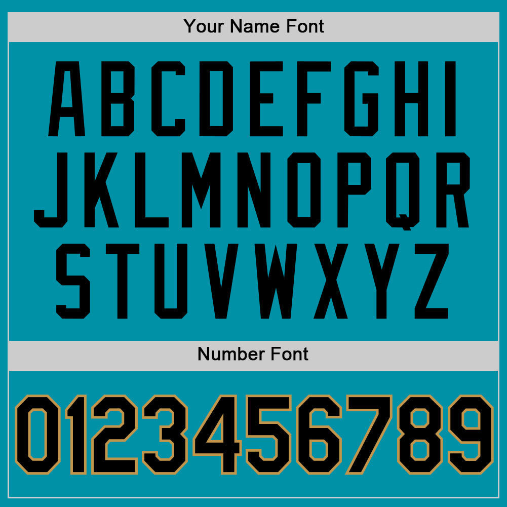 Custom Teal Black-Old Gold Authentic Throwback Baseball Jersey - Sky-Custom