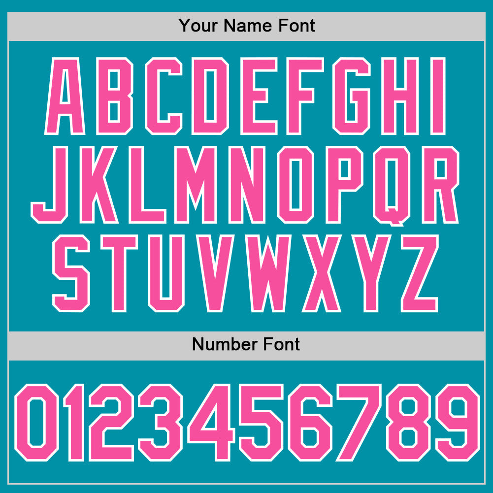 Custom Teal Pink-White Authentic Throwback Baseball Jersey - Sky-Custom