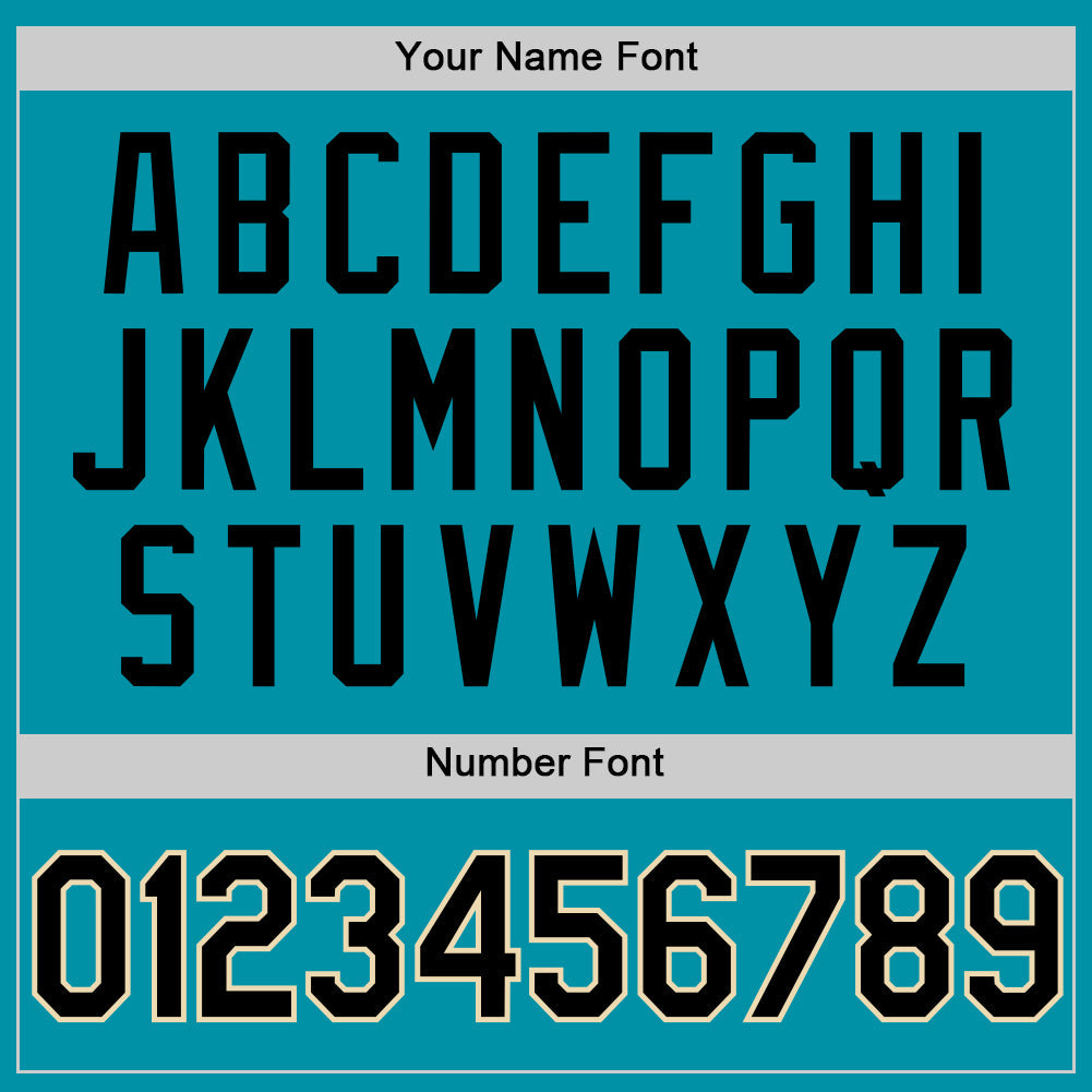 Custom Teal Black-Cream Authentic Throwback Baseball Jersey - Sky-Custom