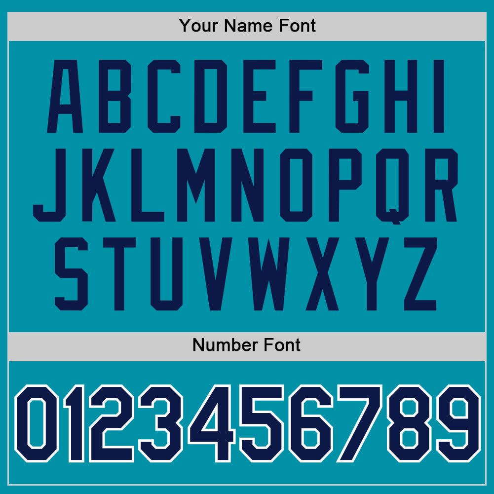 Custom Teal Navy-White Authentic Throwback Baseball Jersey - Sky-Custom