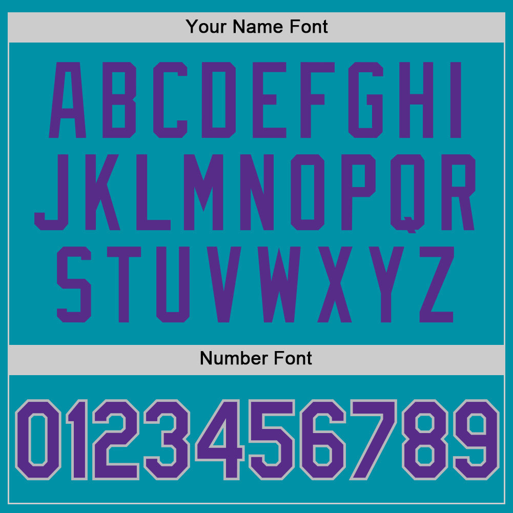 Custom Teal Purple-Gray Authentic Throwback Baseball Jersey - Sky-Custom