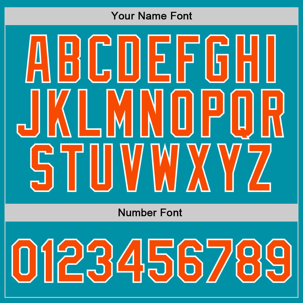 Custom Teal Orange-White Authentic Throwback Basketball Jersey - Sky-Custom