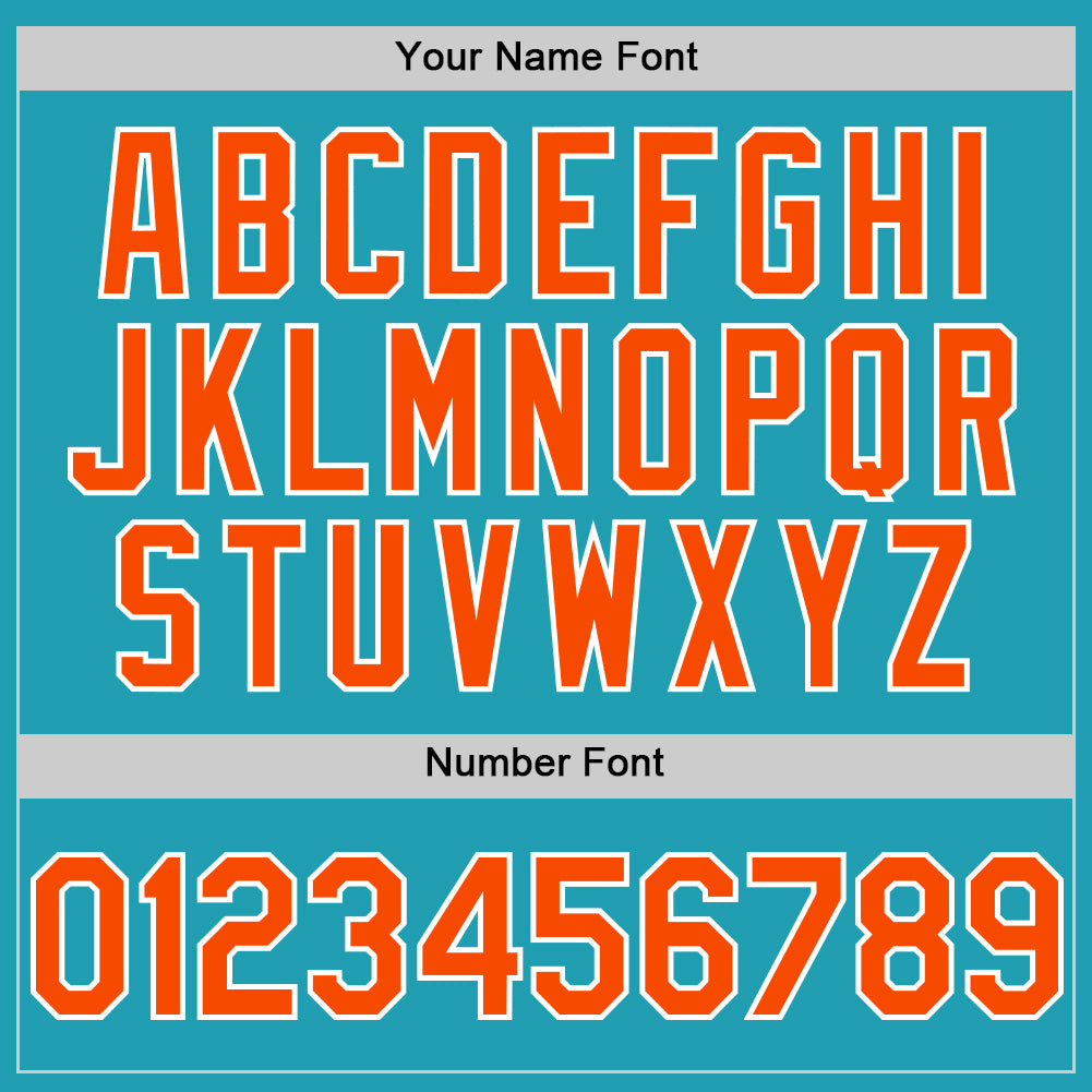 Custom Teal Orange-White Mesh Authentic Throwback Baseball Jersey - Sky-Custom