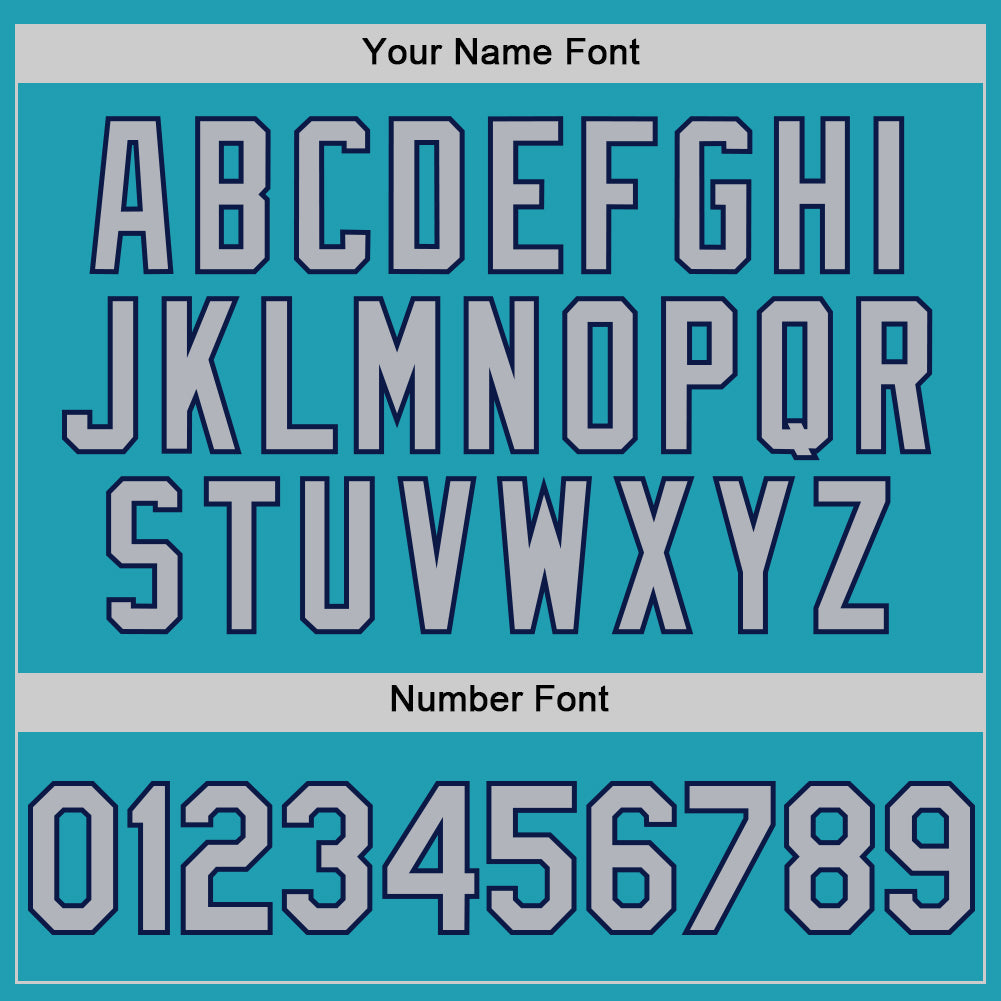 Custom Teal Gray-Navy Mesh Authentic Throwback Baseball Jersey - Sky-Custom