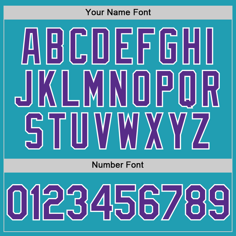 Custom Teal Purple-White Mesh Authentic Throwback Baseball Jersey - Sky-Custom