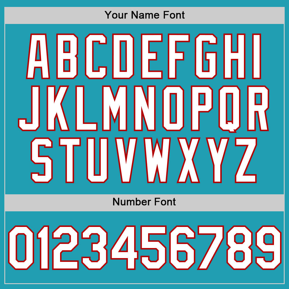 Custom Teal White-Red Mesh Authentic Throwback Baseball Jersey - Sky-Custom