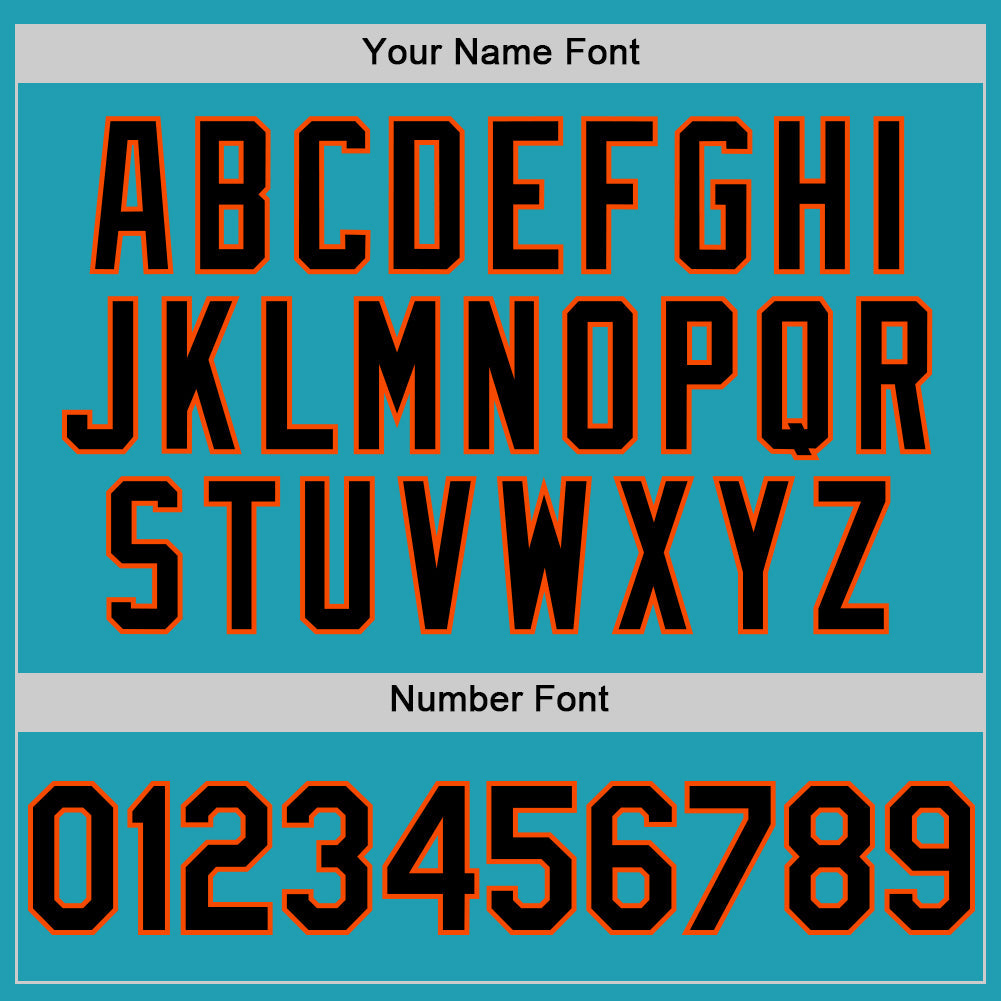 Custom Teal Black-Orange Mesh Authentic Throwback Baseball Jersey - Sky-Custom