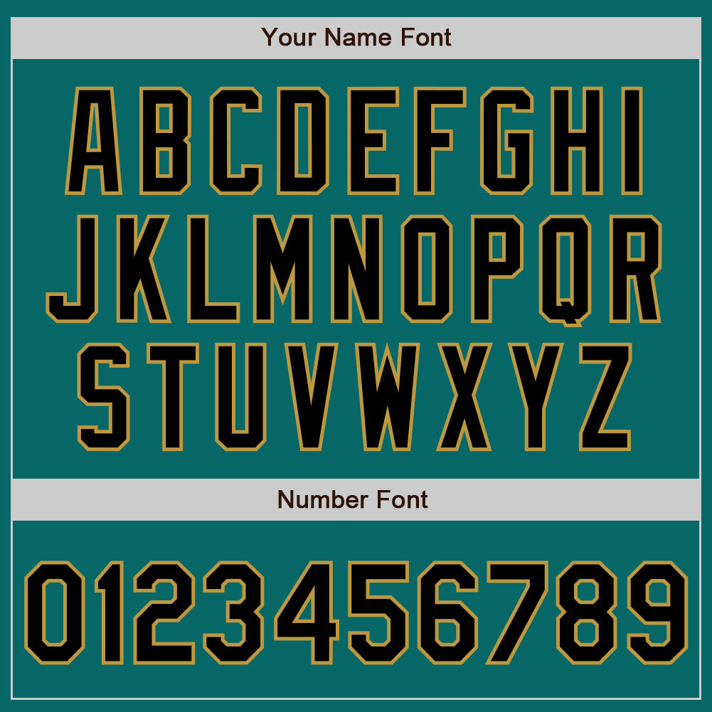 Custom Teal Black-Old Gold Authentic Baseball Jersey - Sky-Custom