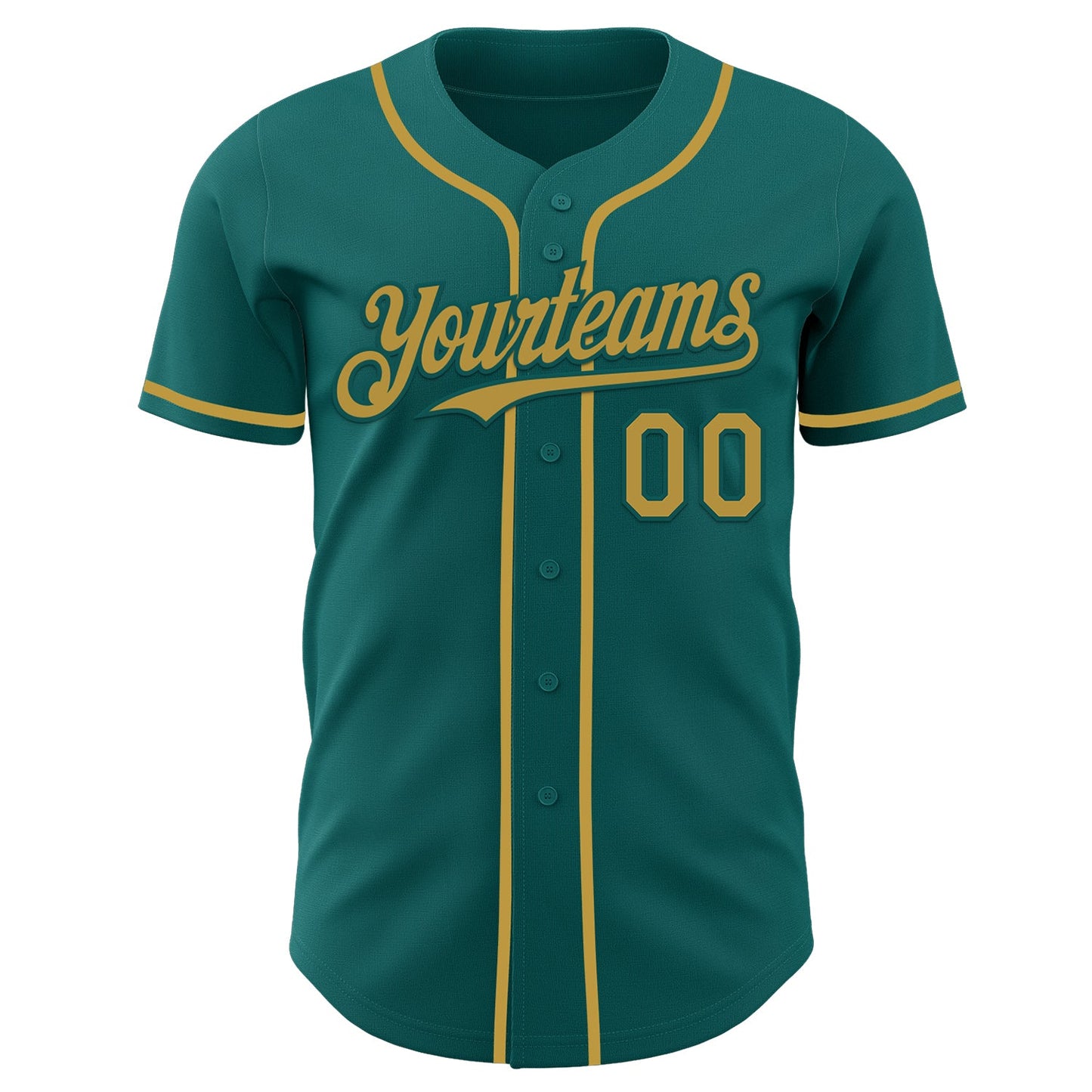 Custom Teal Old Gold Authentic Baseball Jersey - Sky-Custom