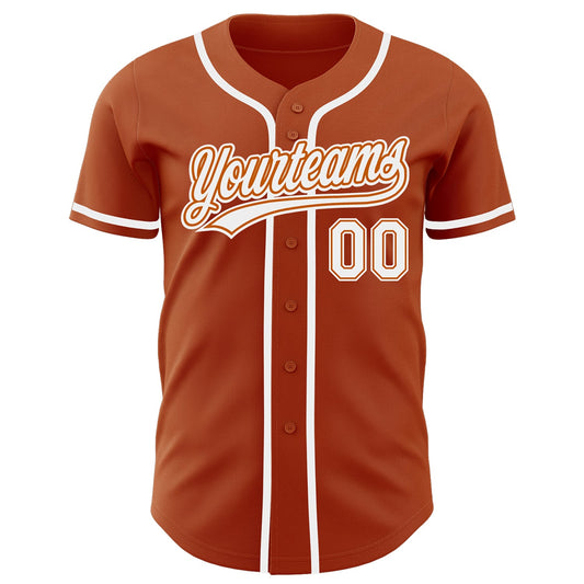 Custom Texas Orange White Authentic Baseball Jersey - Sky-Custom