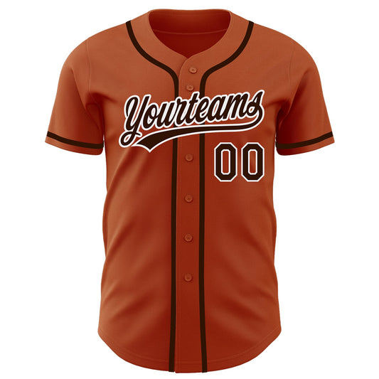 Custom Texas Orange Brown-White Authentic Baseball Jersey - Sky-Custom