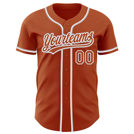 Custom Texas Orange White-Gray Authentic Baseball Jersey - Sky-Custom