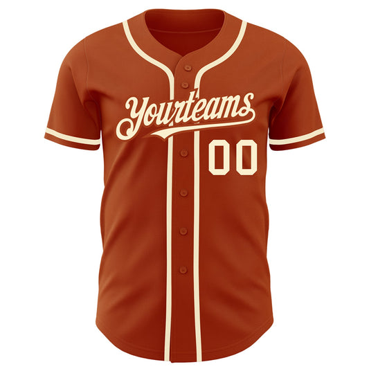 Custom Texas Orange Cream Authentic Baseball Jersey - Sky-Custom