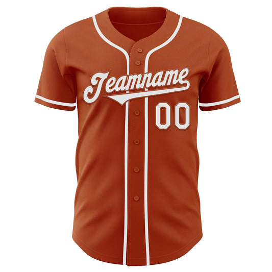 Custom Texas Orange White Authentic Baseball Jersey - Sky-Custom