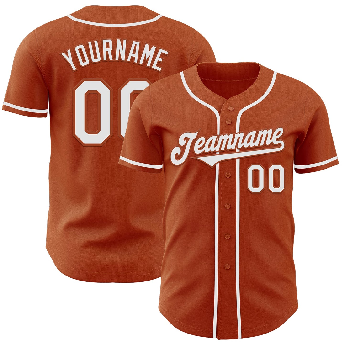 Custom Texas Orange White Authentic Baseball Jersey - Sky-Custom