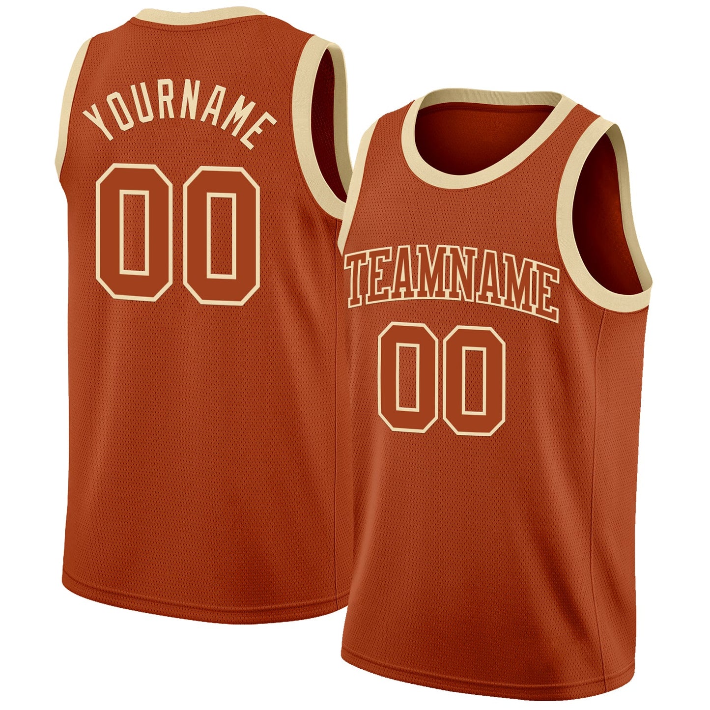 Custom Texas Orange Cream Authentic Basketball Jersey - Sky-Custom