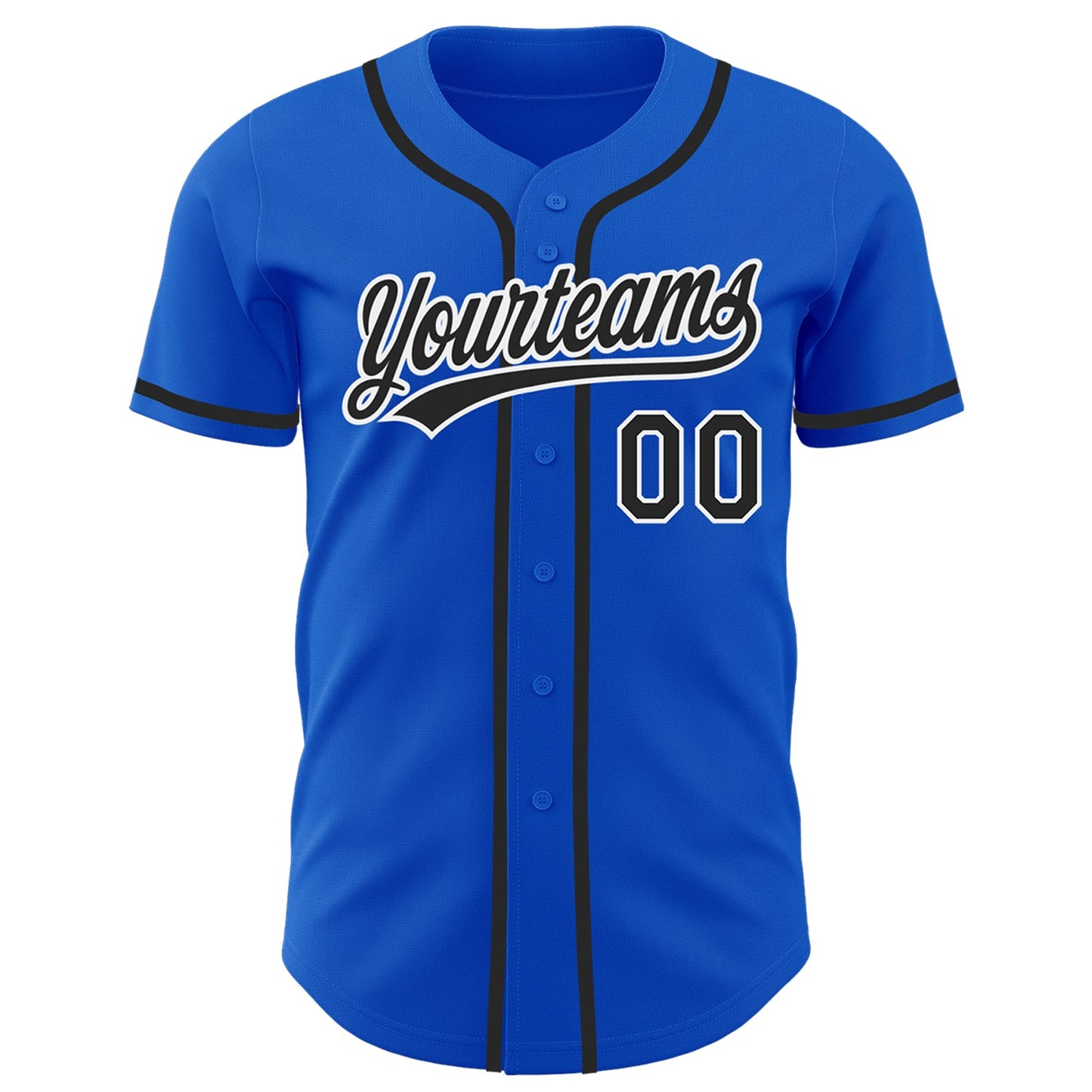 Custom Thunder Blue Black-White Authentic Baseball Jersey - Sky-Custom