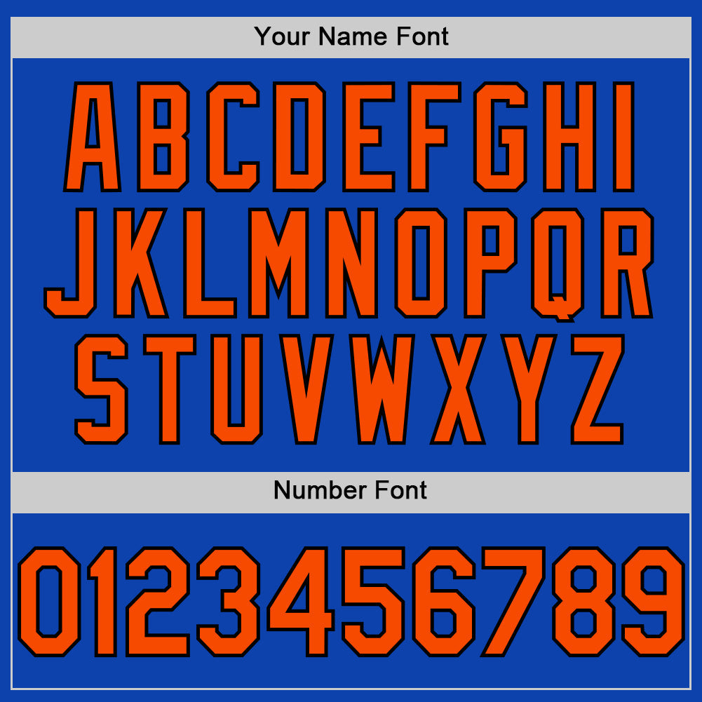 Custom Thunder Blue Orange-Black Authentic Baseball Jersey - Sky-Custom
