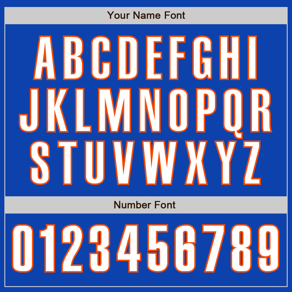 Custom Thunder Blue White-Orange Authentic Baseball Jersey - Sky-Custom