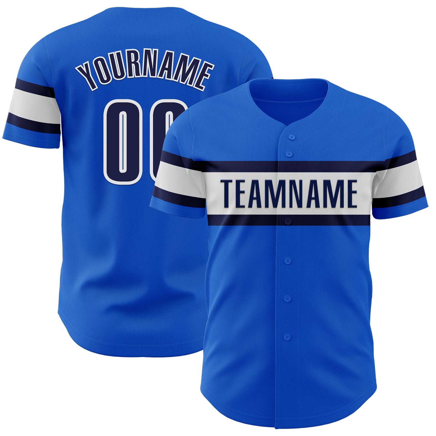 Custom Thunder Blue Navy-White Authentic Baseball Jersey - Sky-Custom