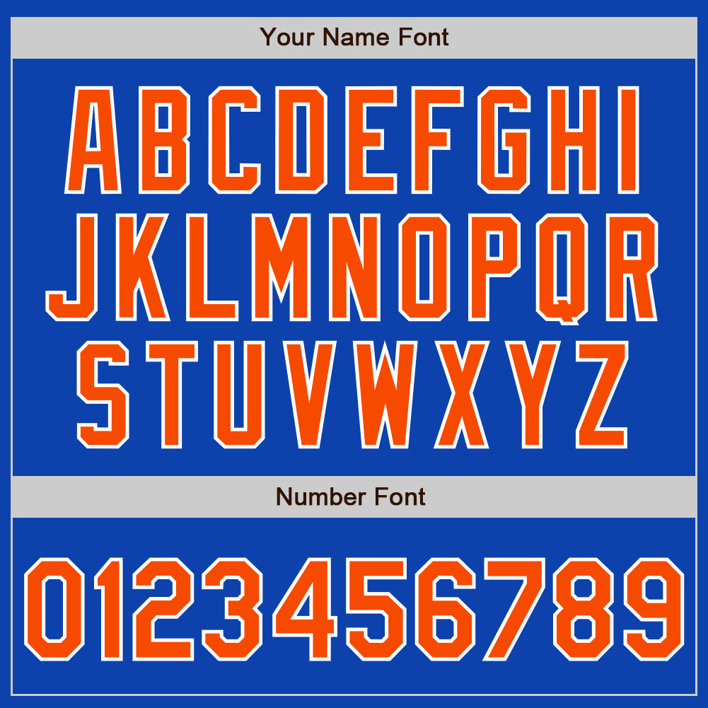 Custom Thunder Blue Orange-White Authentic Baseball Jersey - Sky-Custom
