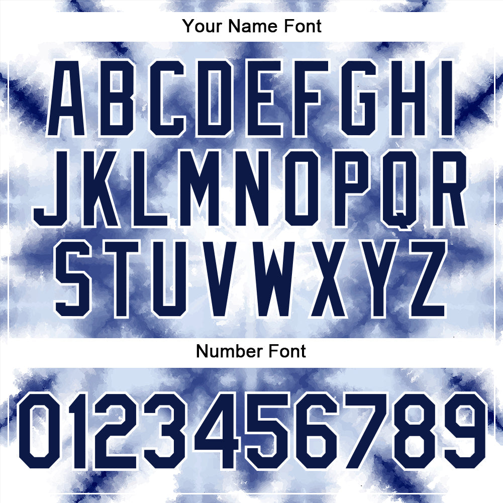 Custom Tie Dye Navy-White 3D Shibori Authentic Baseball Jersey - Sky-Custom