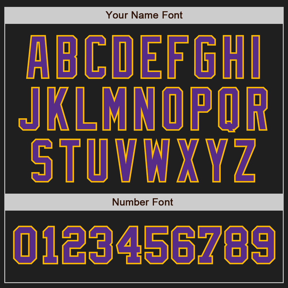 Custom Black Purple-Gold Authentic Two Tone Baseball Jersey - Sky-Custom