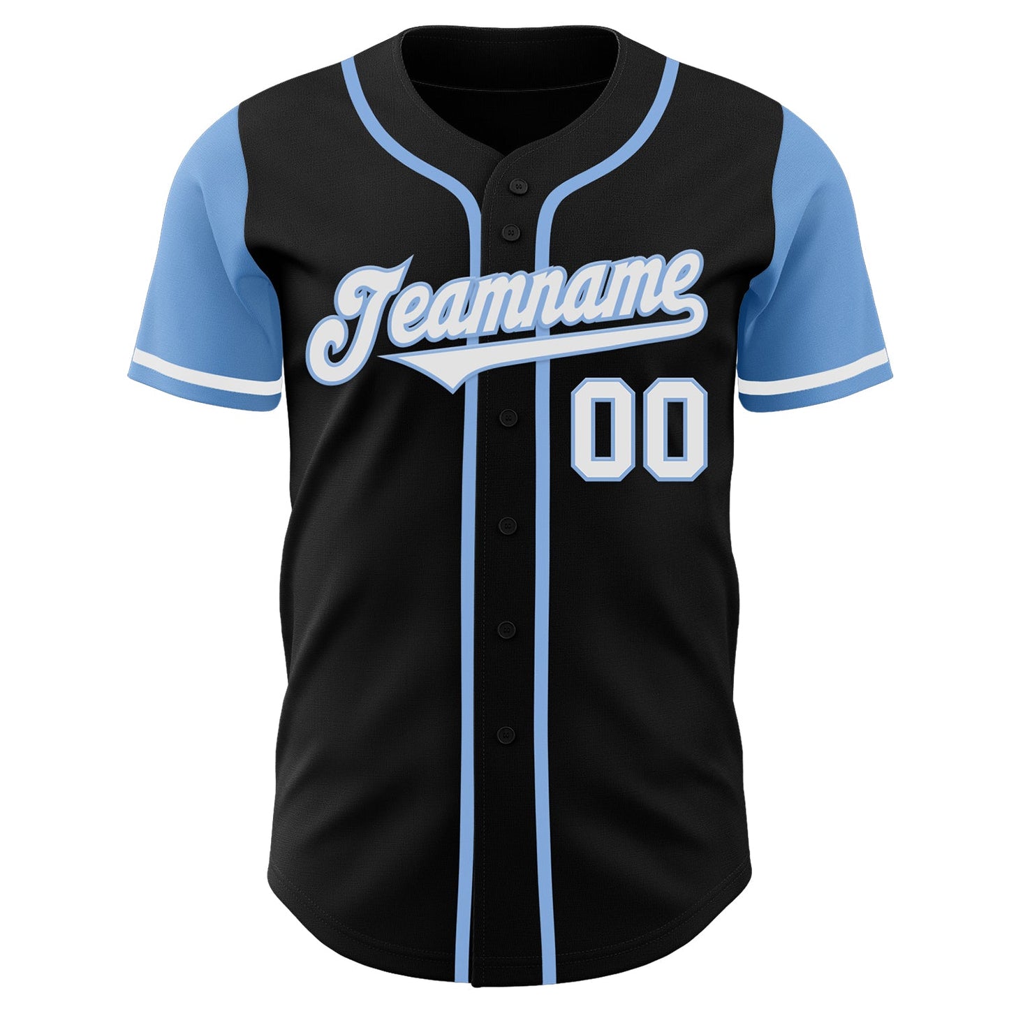 Custom Black White-Light Blue Authentic Two Tone Baseball Jersey - Sky-Custom